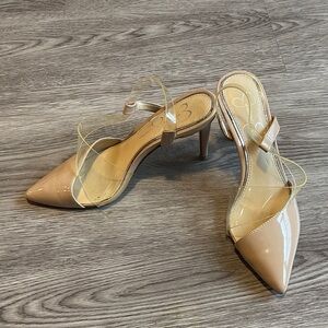 Jessica Simpson Nude Clear strap heels